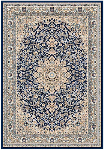 Ковер восточного стиля с синим узором, машинный