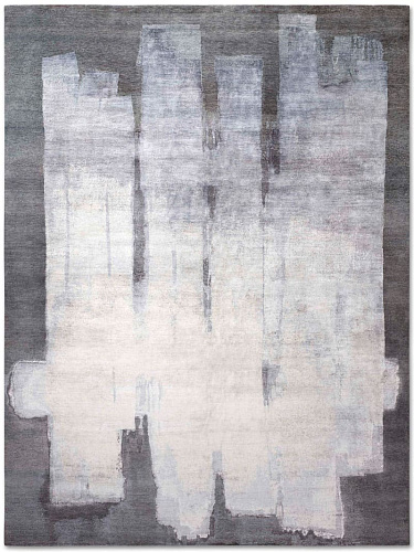 Ковер ручной работы серебристо-серого цвета