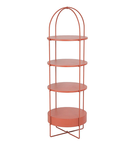 Красный глянцевый книжный шкаф