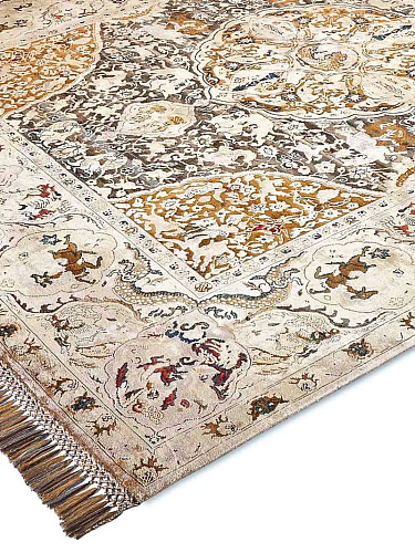 Роскошный ковер ручной работы золотого цвета