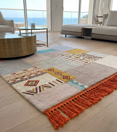 Қолмен тоқылған кілем Patchwork Grid