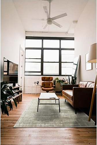 Ковер цвета ветивера из вискозы Plain