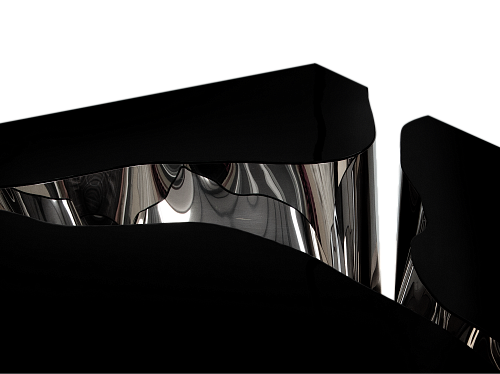 Центральный стол Fissure Black Silver