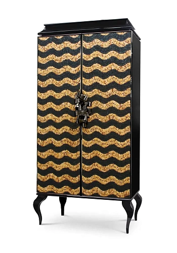 Шкаф с отделкой карамельными перьями Mirage