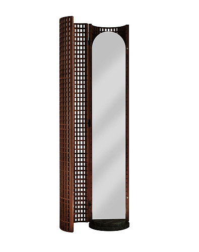 Напольное зеркало из ореха и мрамора