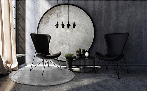 Ковер круглый песочного цвета Luna