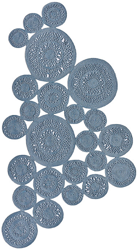 Ковер с канатом для помещений и улицы, синий