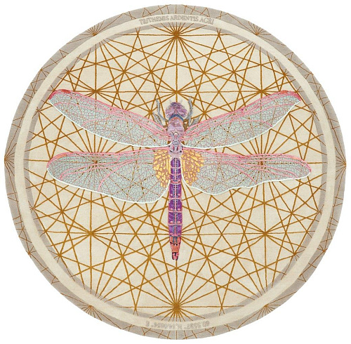 Круглый дизайнерский ковер ручной работы Trithemis Ardentis Agri