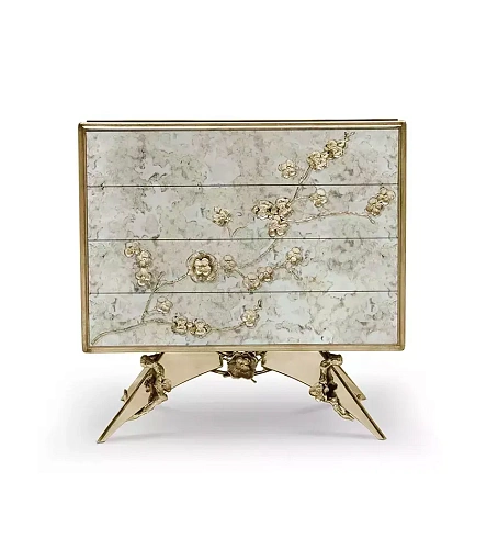 Тумба прикроватная с зеркальной патиной Mirage