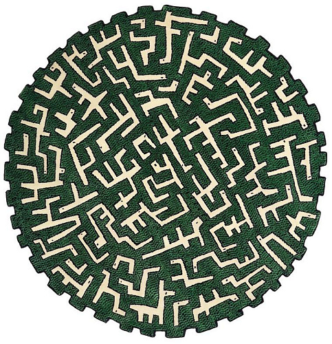 Круглый ковер зелёного цвета Ciliophora