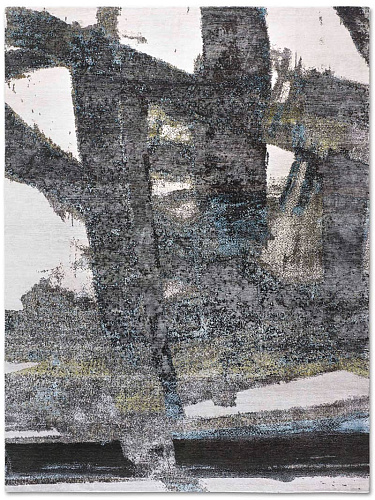 Ковер зеленого и ржавого цвета ручной работы