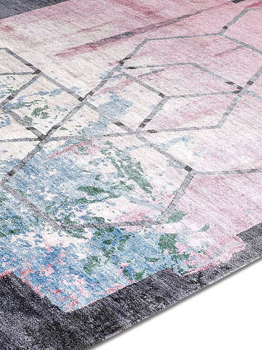 Ковер ручной работы розового цвета Hexagon