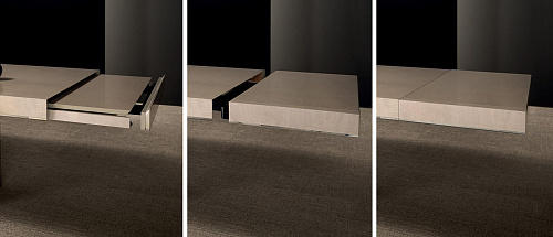 Раздвижной стол из кожи и дерева LeatherWood