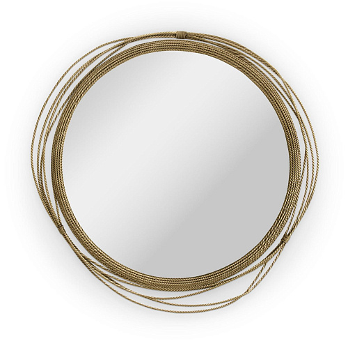 Круглое настенное зеркало из латуни