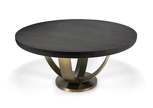 Стол круглый глянцевый с бронзой Gloss Bronze Round