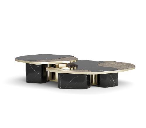 Набор столов Athena Nero Marble & Gold