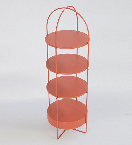 Красный глянцевый книжный шкаф