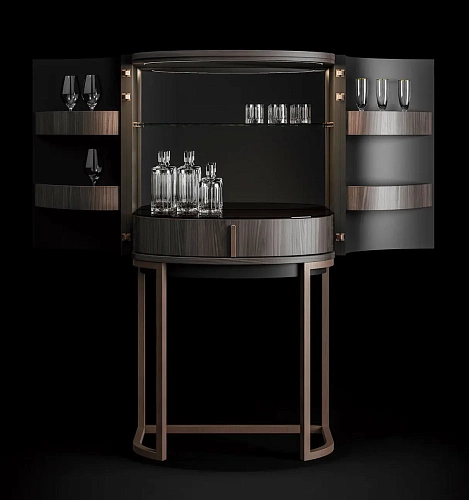 Барный шкаф с изогнутой формой
