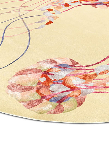 Круглый ковер ручной работы Jellyfish