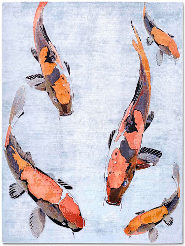 Роскошный ковер оранжевого цвета Fish