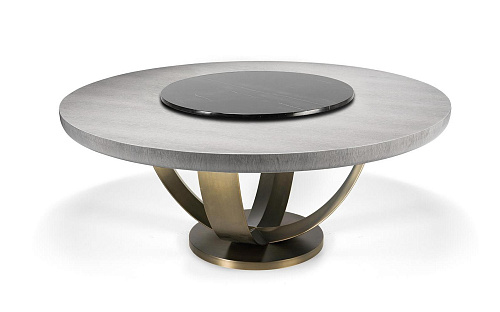 Стол обеденный круглый с бронзовым основанием Round Bronze Dining