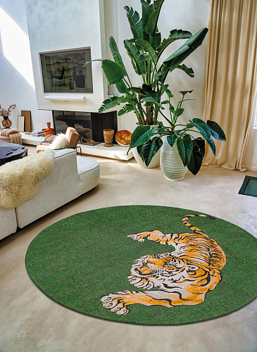 Круглый ковер Green On Fire 9388