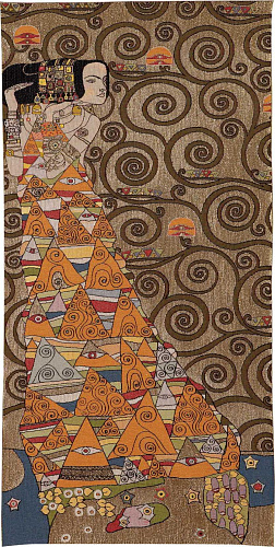 Гобелен «Дама от Климта, оранжевый (слева)»