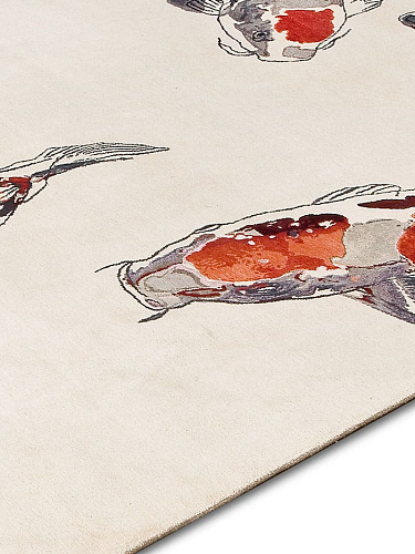 Роскошный ковер оригинального дизайна на белом фоне Fish