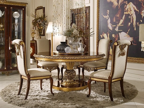 Круглый классический обеденный стол Italian