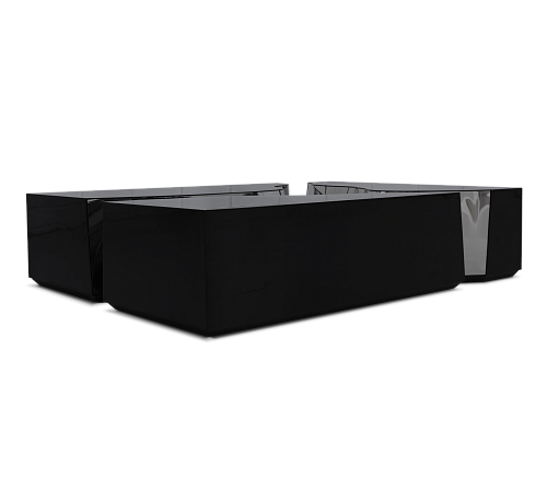 Центральный стол Fissure Black Silver
