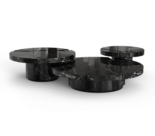 Центральный стол Dominion Nero Marquina, комплект из 3 предметов