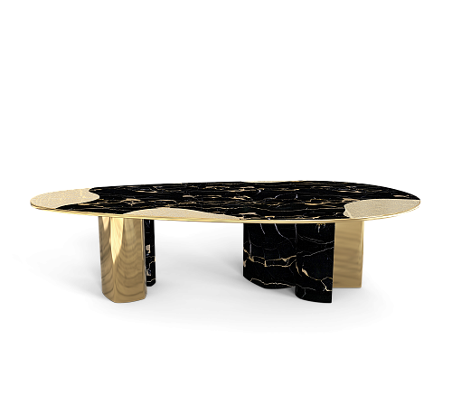 Обеденный стол Athena Portoro Marble & Gold