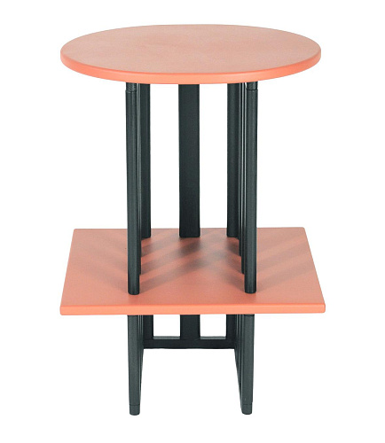Розово-черный деревянный приставной столик