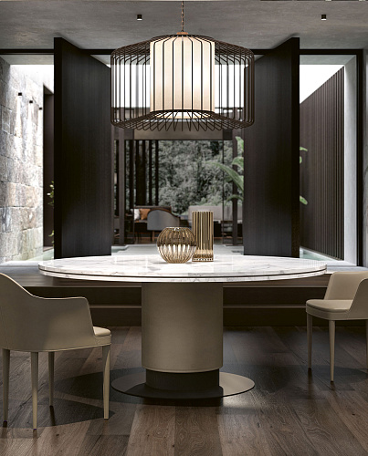 Круглый обеденный стол из мрамора