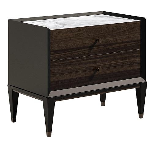 Прикроватная тумба из мрамора и дерева