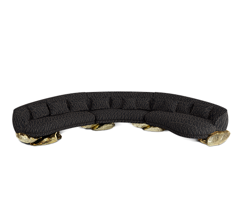 Иілген диван Angora Black