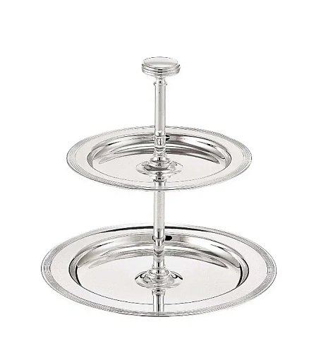 Екі қабатты жеміс тұғыры Italian Silver Fruit Stand